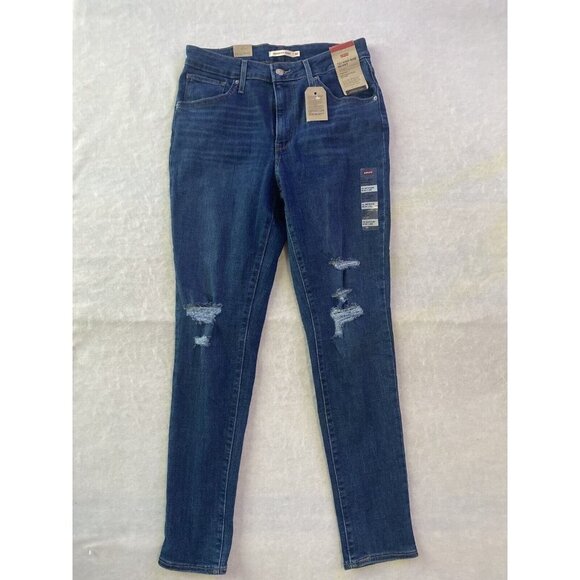 Levis Levi 721 High rise Skinny Jeans Size 30 x 30 Women New Distressed Skinny - Picture 1 of 16
